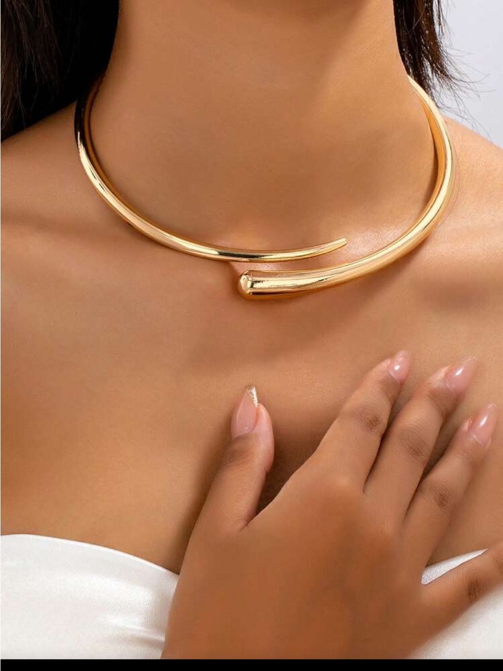 Yellow Gold Open Choker Necklace - Women Jewelry